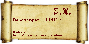 Danczinger Milán névjegykártya
